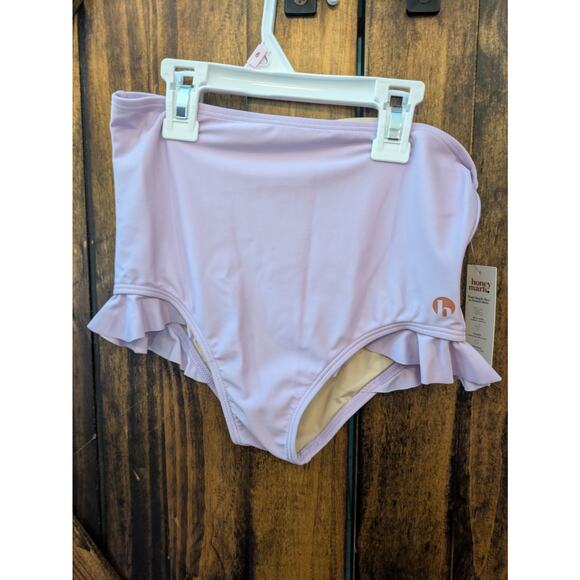 NWT Honey Mark 2-piece Swimsuit Girls Size 9/10 Ruffles Solid Lavender Tankini - Picture 5 of 5